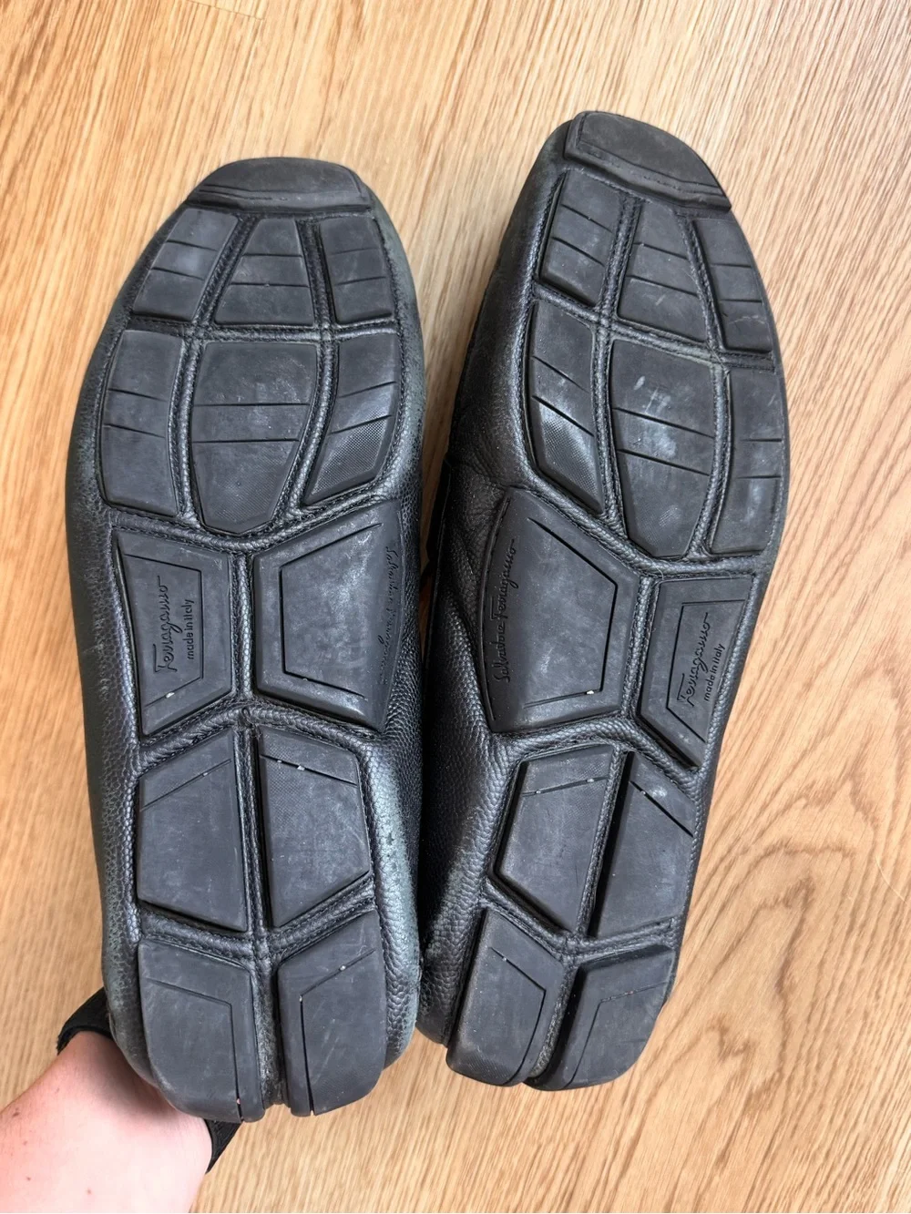 Men's Ferragamo Black Leather Loafers